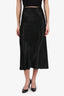 Maison Margiela Black Satin Midi Skirt Size 40