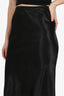 Maison Margiela Black Satin Midi Skirt Size 40