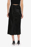Maison Margiela Black Satin Midi Skirt Size 40