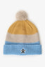 Supreme Beige/Blue Knit Bobble Hat