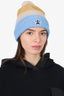 Supreme Beige/Blue Knit Bobble Hat