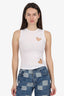 Skims White Heart Cut-Out Sleeveless T-Shirt Size XS