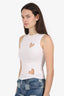 Skims White Heart Cut-Out Sleeveless T-Shirt Size XS