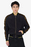 Haider Ackermann Navy/Brown Silk Bomber Jacket Estimated Size M Mens