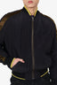 Haider Ackermann Navy/Brown Silk Bomber Jacket Estimated Size M Mens