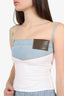Christian Dior Blue/White Denim Strappy Top Size 6