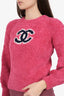 Pre-Loved Chanel™ Pink Wool 'CC' Sweater Size 34