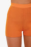 Jacquemus Orange Ribbed Knit Shorts Size 34