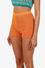 Jacquemus Orange Ribbed Knit Shorts Size 34