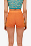 Jacquemus Orange Ribbed Knit Shorts Size 34