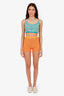 Jacquemus Orange Ribbed Knit Shorts Size 34