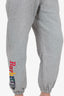 Burberry London Grey/Multicolour 'Burberry' Embroidered Joggers Size S