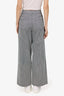 Christian Dior White/Navy Striped Wide Leg Pants Size 34