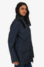 Burberry Brit Navy Drawstring Jacket with Detachable Hood Est. Size M