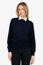 Prada Navy Wool Long Sleeve Polo Size 40