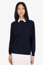 Prada Navy Wool Long Sleeve Polo Size 40