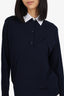 Prada Navy Wool Long Sleeve Polo Size 40