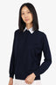 Prada Navy Wool Long Sleeve Polo Size 40