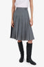 Prada Grey Wool Pleated Skirt Size 40