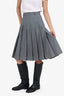 Prada Grey Wool Pleated Skirt Size 40
