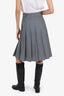 Prada Grey Wool Pleated Skirt Size 40