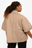 Max Mara Brown Cotton Button Down Trench Cape Size S/M with Liner