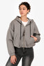 Louis Vuitton Grey Wool Monogram Logo Jacket Size 34