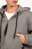 Louis Vuitton Grey Wool Monogram Logo Jacket Size 34