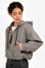 Louis Vuitton Grey Wool Monogram Logo Jacket Size 34