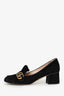 Gucci Black Suede 'GG' Block Heels Size 41