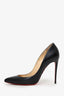 Christian Louboutin Black Leather Pigalle 100 Pointed Heels Size 41