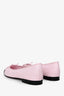 Pre-Loved Chanel™ Pink Lambskin CC Cap Toe Flats Size 40