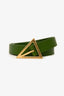 Bottega Veneta Green Leather Triangle Belt Size 80/32