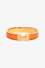 Hermès Gold Toned/Orange Enamel Clic Bracelet