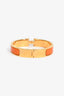 Hermès Gold Toned/Orange Enamel Clic Bracelet