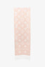 Louis Vuitton Pink Wool Monogram Logo Scarf