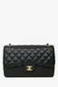 Pre-Loved Chanel™ 2017/18 Black Caviar Leather Jumbo Double Flap Bag