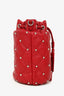 Miu Miu 2020 Red Nappa 'Borchie' Studded Quilted Shoulder Bag