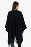 The Kooples Black Wool/Leather Fringe Cape Estimated Size S