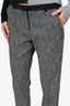 The Kooples Grey Wool Leopard Print Trousers Size 38