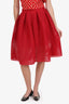 Maje Red Lace Skirt Size 3