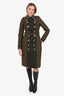Burberry Khaki Green Tweed/Quilted Hourglass Coat Size 40
