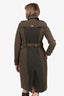 Burberry Khaki Green Tweed/Quilted Hourglass Coat Size 40