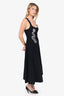 Alaïa Black/White Reissue 'Mon Coeur est à Papa' Sleeveless Midi Dress Size 40