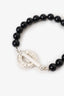 Tiffany & Co Sterling Silver/Black Onyx Bead Toggle 8mm Bracelet