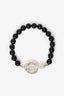 Tiffany & Co Sterling Silver/Black Onyx Bead Toggle 8mm Bracelet