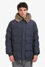 Brunello Cucinelli Blue Down Hooded Puffer Jacket Size 50 Mens