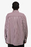 Brunello Cucinelli Burgundy/Blush Striped Cotton Button Down Shirt Size 4XL