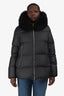 Moncler Black Down 'Laichefur' Parka Jacket with Removable Fur Hood Size 5
