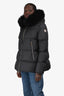 Moncler Black Down 'Laichefur' Parka Jacket with Removable Fur Hood Size 5